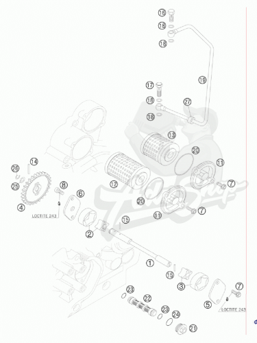 KTM масляный фильтр короткий с прокладкой для 690 ( 08 11 ), 400 450 525 EXCF 00 09 ( 59038046144 / 59038046100 / 59038046000 ) - фото 2