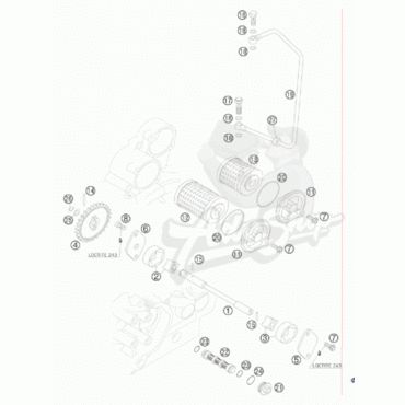 KTM масляный фильтр короткий с прокладкой для 690 ( 08 11 ), 400 450 525 EXCF 00 09 ( 59038046144 / 59038046100 / 59038046000 ) - миниатюра 2