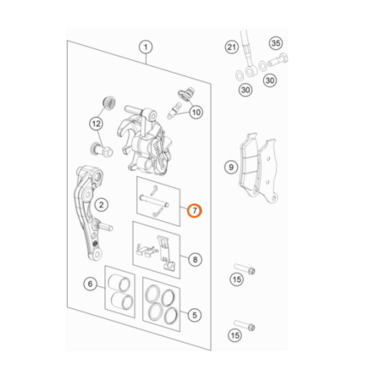 Направляющая тормозного суппорта KTM OEM 77013017000 - миниатюра 1