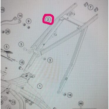 KTM Подрамник задний SX SXF 125 450 19 22 // EXC TPI EXCF 125 500 20 23 ( 79103002100 / 79103002000 ) - миниатюра 2