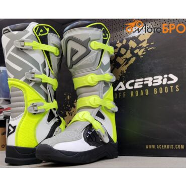 Мотоботы кроссовые Acerbis X TEAM Grey Yellow - миниатюра 5