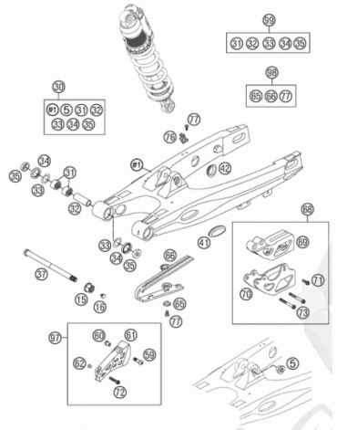 KTM 25x32x7 Сальник маятника и треугольника SX EXC 01 21 / 640 / 690 / 790 / 890 ( 0760253270 )