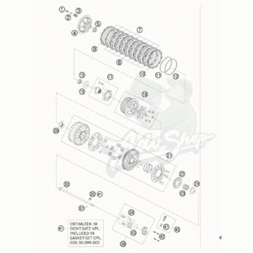 KTM 22X39x3mm шайба сцепления 950 / 990 / 1190 ( 0125220393 ) - миниатюра 1