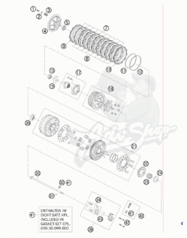 KTM 30,2 50 2 опорная шайба корзины сцепления 950 / 990 / 1050 / 1090 / 1190 / 1290 ( 60032020000 )