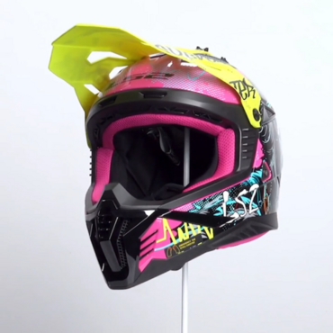 LS2 Шлем MX708 Fast II Gorilla фиолетово желтый - миниатюра 6