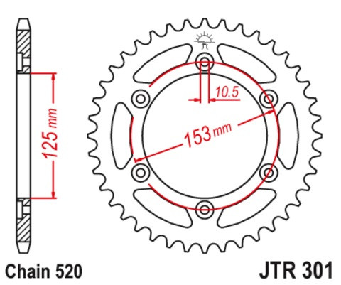 Звезда ведомая JTR301.45 - фото 1