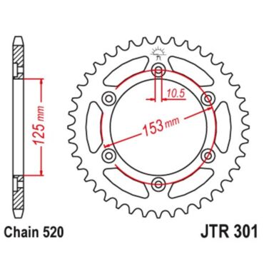 Звезда ведомая JTR301.45 - миниатюра 1