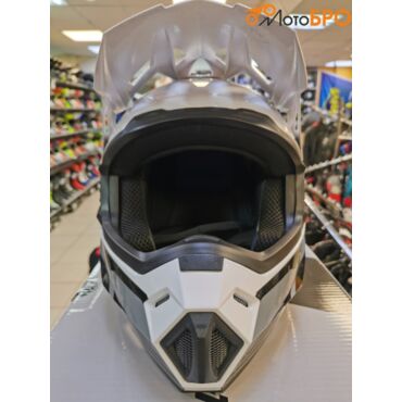 Шлем кроссовый HIZER J6801 white gray - миниатюра 5
