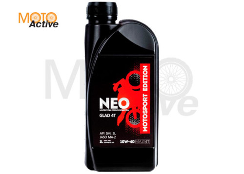Моторное масло NEO MOTO 4T 10W 40 без PAO (JASO MA 2) фасовка 1л (бочка 205L)
