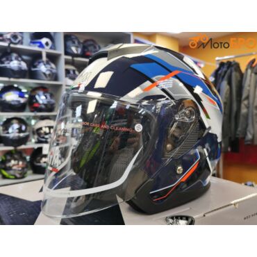 Шлем открытый AiM JK526 Blue Red Black - миниатюра 6