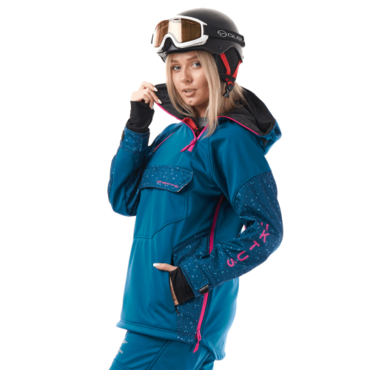 Dragonfly Куртка анорак сноубордическая DF Uktus Woman Dark Ocean - Pink - миниатюра 11