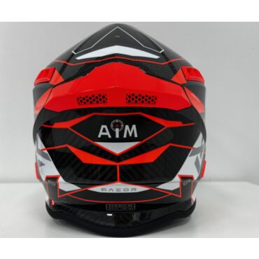 Шлем кроссовый AIM RH855 Carbon Razor White Red - миниатюра 3