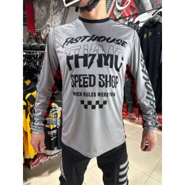 Fasthouse Джерси Grindhouse Grey Red - миниатюра 4