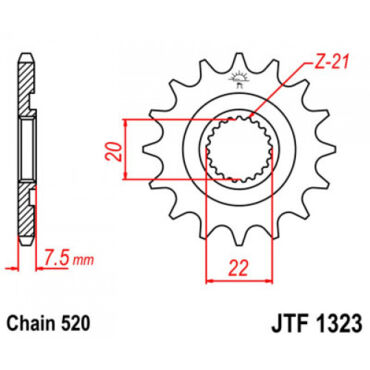 Звезда ведущая CR125 CRF250 13 JT - миниатюра 1