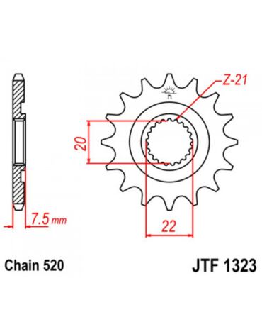 Звезда ведущая CR125 CRF250 13 JT