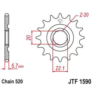Звезда ведущая JTF1590.12 - миниатюра 1