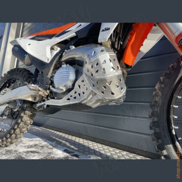 Защита резонатора + (пластик) алюминиевая KTM EXC / Husqvarna TE 250 300 23 24 - миниатюра 3