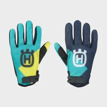 Мотоперчатки подростковые 100% Husqvarna Railed Gloves, blue yellow (YS, Детская Кросс эндуро) - миниатюра 1