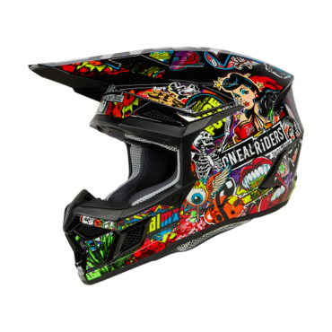 Oneal Шлем кроссовый детский 3Series Youth Crank V.24 красный/ зеленый - миниатюра 2