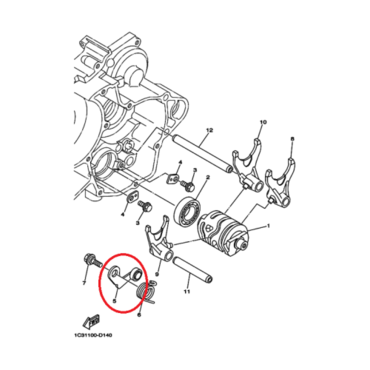 Фиксатор передач YZ125(08 13), original - миниатюра 1