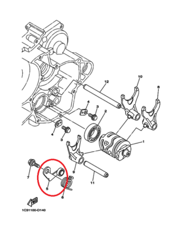 Фиксатор передач YZ125(08 13), original