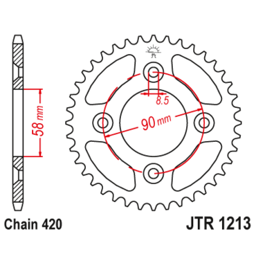 Звезда ведомая JTR1213 37 - миниатюра 1