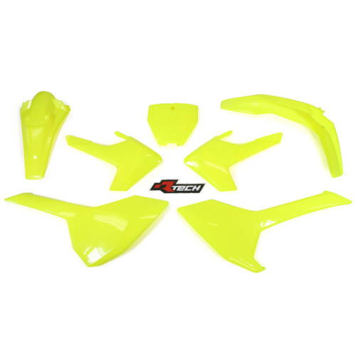 Комплект пластика Husqvarna TC125, FC250 FC350 FC450 2016 2018 FLO NEON YELLOW (Все модели кросс)