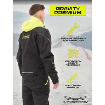 Dragonfly Комбинезон Gravity Premium Man Black - Yellow Green 2023 - миниатюра 6