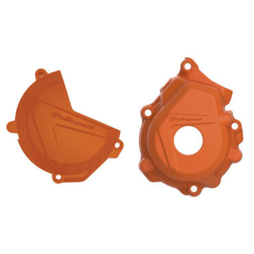 Комплект защиты крышек сцепления и генератора Polisport KTM SX f Husqvarna FC 250 350 16 22 оранж. - миниатюра 1