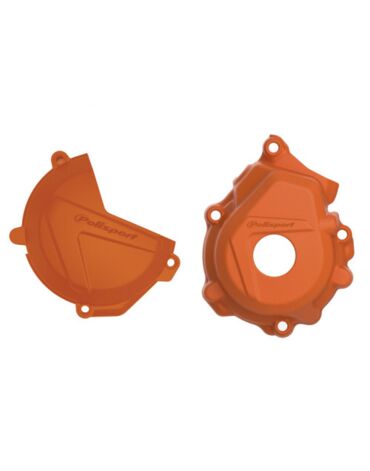 Комплект защиты крышек сцепления и генератора Polisport KTM SX f Husqvarna FC 250 350 16 22 оранж.