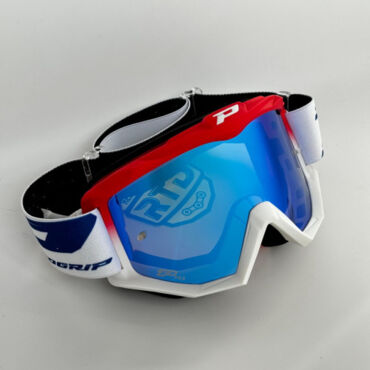Очки Progrip Atzaki 3201 FL Red White Multilayer Mirror Blue Lens (синяя зеркальная линза 3246C) - миниатюра 2