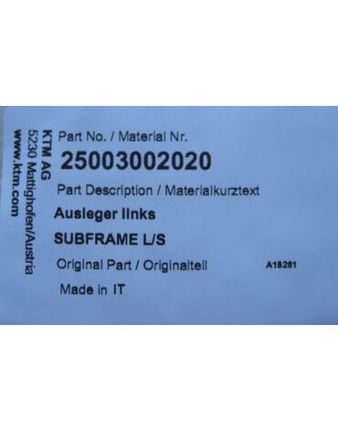 Husqvarna SUBFRAME L S кронштейн подрамника (левый) 17 -18 ( 25003002020 / 2500300202049 )