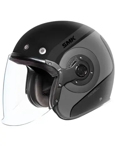 Шлем дорожный SMK RETRO JET REBEL, black grey (L, Взрослая  Дорожная)