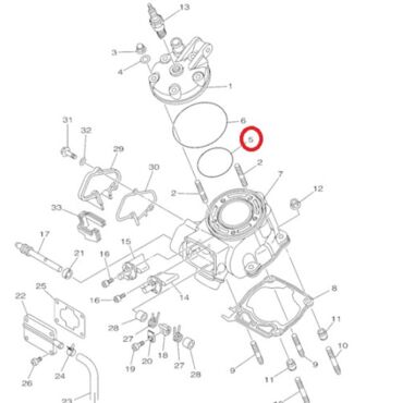 Прокладка под головку кольцо малое YZ125(99 07) - миниатюра 1