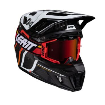 Шлем кроссовый Leatt 9.5 Carbon Black White, 2025 - миниатюра 1