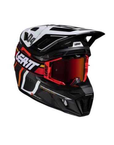 Шлем кроссовый Leatt 9.5 Carbon Black White, 2025