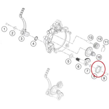 Возвратная пружина кикстартера SX50(c09), original - миниатюра 1