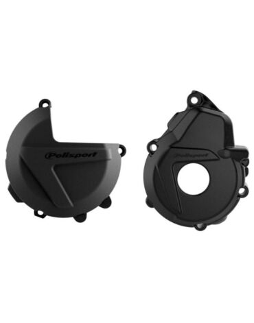 Polisport Kit Clutch+Ignition Black  Комплект защита крышки сцепления + зажигания ( черный )  KTM 250 350 EXCF XCFW 17 23 // HQV 250 350 FE 17 23 // 90982