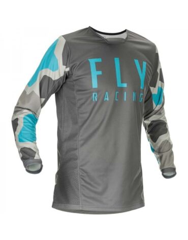 Футболка для мотокросса FLY RACING KINETIC K221 серый синий (2021) M