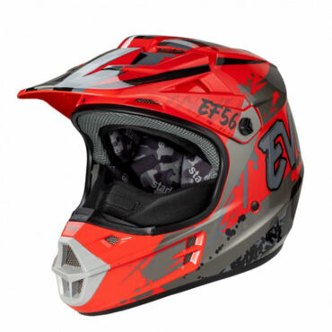 Шлем (кроссовый) Starks EF5 Base MX Красный Серый глянец ABC L - миниатюра 1