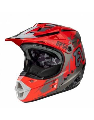 Шлем (кроссовый) Starks EF5 Base MX Красный Серый глянец ABC XL