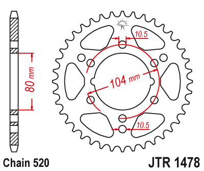 Звезда ведомая JTR1478 42 - фото 1