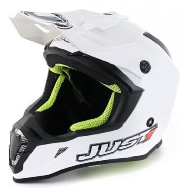 JUST1 Шлем кроссовый J38 Solid белый глянцевый - миниатюра 1