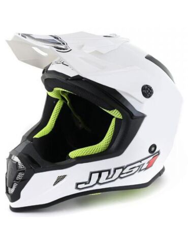 JUST1 Шлем кроссовый J38 Solid белый глянцевый