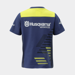 Футболка детская Husqvarna KIDS TEAM TEE, blue yellow (104 3 4Y, Детская Повседневная)