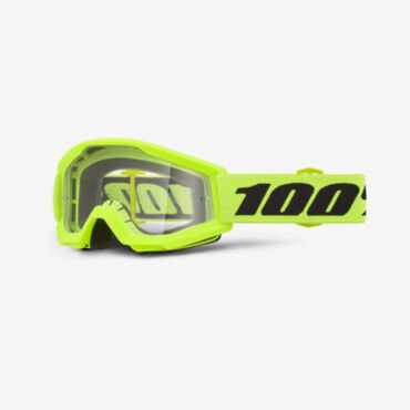 Очки для мотокросса детские 100% Strata Mini Yellow с прозрачной линзой - миниатюра 1