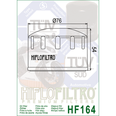 HIFLO  HF 164 Фильтр масляный BMW R1200 GS GSA 04 13  / RT 04 12 - миниатюра 4