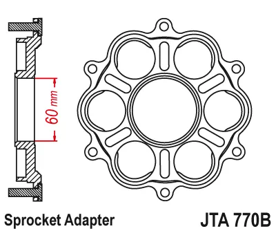 Крепление ведомой звезды алюминиевое JTA770B - фото 1