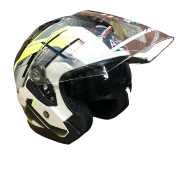 AiM Шлем JK526 Yellow Grey White - миниатюра 2