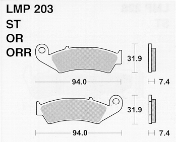 Колодки дискового тормоза AP Racing LMP203 OR (FDB495 / FA125)